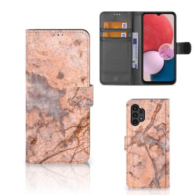 Samsung Galaxy A13 (4G) | Bookcase | Marmer Oranje Samsung Galaxy A13 (4G) | Bookcase | Marmer Oranje