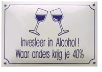 Emaille Funbord Investeer in alcohol - thumbnail