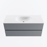 MONDIAZ VICA 110cm badmeubel onderkast Plata 2 lades. Wastafel MOON midden zonder kraangat, kleur Talc. - thumbnail