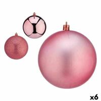 Set kerstballen Roze Plastic 12 x 13 x 12 cm (6 Stuks) - thumbnail