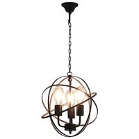 VidaXL Hanglamp rond 3xe27 zwart - thumbnail