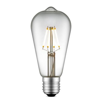 Edison Vintage LED lamp E27 LED filament lichtbron, Deco Drop ST64, 6.4/6.4/14cm, Helder, Retro LED lamp Dimbaar, 4W 440lm 3000K, warm wit licht, geschikt voor E27 fitting