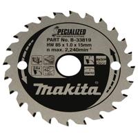Makita Accessoires Cirkelzaagblad Laminaat | Specialized 85x15x1,0 24T 7g - B-33819 B-33819 - thumbnail