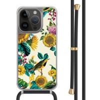 iPhone 14 Pro hoesje met zwart koord - Sunflowers - thumbnail