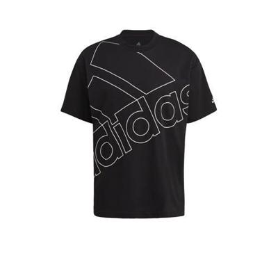 Heren-T-Shirt met Korte Mouwen Adidas Giant Logo Zwart - Maat: M