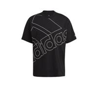 Heren-T-Shirt met Korte Mouwen Adidas Giant Logo Zwart - Maat: M - thumbnail