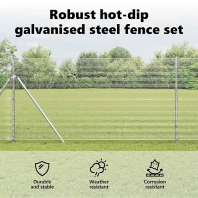 VidaXL Afrasteringspaal zilver 10 x 1,2 m (16 x 16 mm gaas) staal