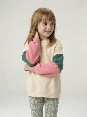 Sport sweater voor meisjes ecru