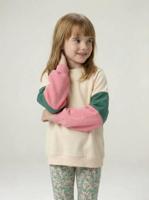 Sport sweater voor meisjes ecru - thumbnail