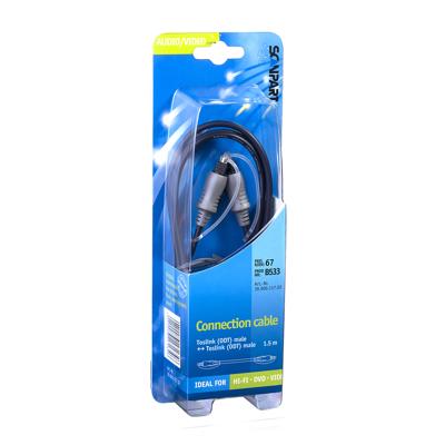 Scanpart Toslink optical audio kabel 1,5m Zwart Optische kabel Zwart