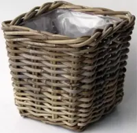 Plantenmand Rotan Antiek grijs 18cm - thumbnail