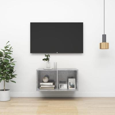 Tv-wandmeubel 37x37x72 cm bewerkt hout betongrijs Tv-wandmeubel 37x37x72 cm bewerkt hout betongrijs