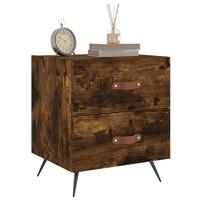 Nachtkastjes 2 st 40x35x47,5 cm bewerkt hout gerookt eikenkleur - thumbnail