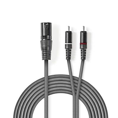 Nedis Gebalanceerde Audiokabel | XLR 3-Pins Male naar 2x RCA Male | 1.5 m | 1 stuks - COTH15200GY15 COTH15200GY15 Nedis Gebalanceerde Audiokabel | XLR 3-Pins Male naar 2x RCA Male | 1.5 m | 1 stuks - COTH15200GY15 COTH15200GY15