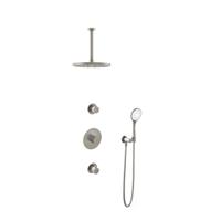 Hotbath Buddy - Inbouw Regendoucheset - 2 Stopkranen - Thermostatisch - Plafondbuis 30 cm - Hoofddouche 300 mm - Ronde Handdouche 3 Standen - Glijstang 900 mm - Waterbesparend - V03 - thumbnail