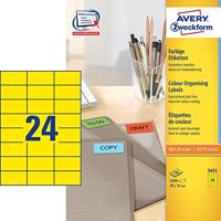Etiket Avery Zweckform 3451 70x37mm geel 2400stuks - thumbnail