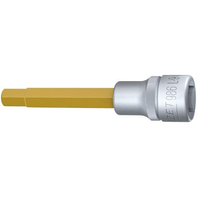 HAZET Dopsleutelbit 986L-9 · 1/2 inch (12,5 mm) vierkant hol · Binnen-zeskant-profiel · SW 9 mm