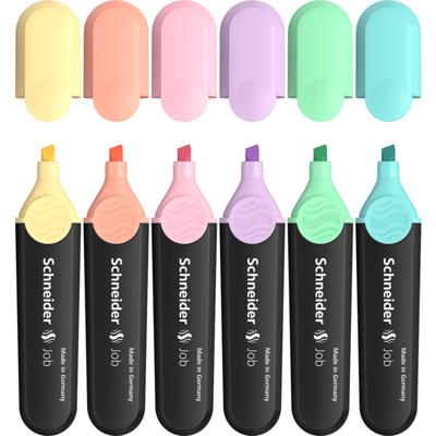 Schneider markeerstift Job 150, etui van 6 stuks in geassorteerde pastelkleuren Schneider markeerstift Job 150, etui van 6 stuks in geassorteerde pastelkleuren