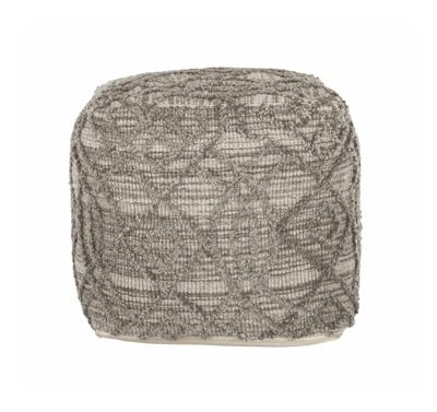 MUST Living Poef 'Angel' 40cm, kleur Naturel / Grijs