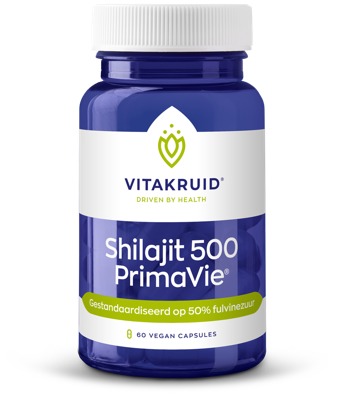 Shilajit 500mg PrimaVie 50% fulvinezuur 60 Vegetarische capsules