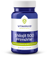 Shilajit 500mg PrimaVie 50% fulvinezuur 60 Vegetarische capsules - thumbnail