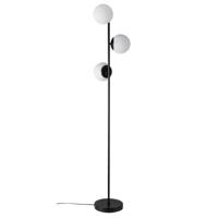 Vloerlamp zwart opaal &apos;Lilly&apos; Nordlux 3x E14 fitting zwart opaal glas - thumbnail