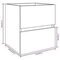 Wastafelkast 41x38,5x45 cm bewerkt hout gerookt eikenkleurig - thumbnail