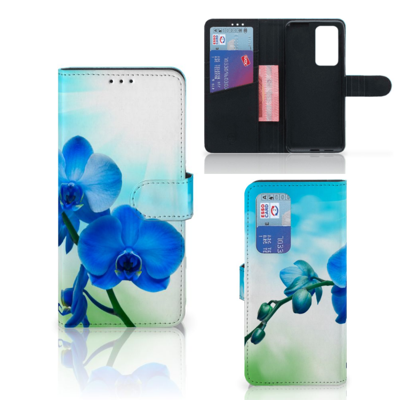 Huawei P40 Pro Hoesje Orchidee Blauw - Cadeau voor je Moeder