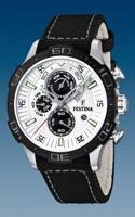 Horlogeband Festina F16566 / F16566-1 Leder/Textiel Zwart 22mm - thumbnail