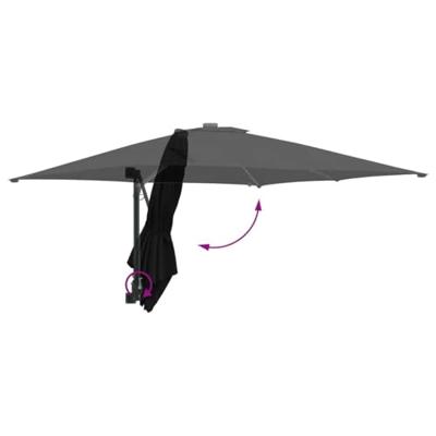 Tuinparasol Zwart 248.5 x 247.5 x 160 cm Stof Tuinparasol Zwart 248.5 x 247.5 x 160 cm Stof