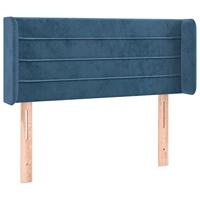 Hoofdbord met randen 83x16x78/88 cm fluweel donkerblauw - thumbnail