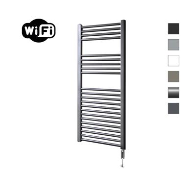Elektrische Radiator Sanicare HWV Met Wifi 111,8x45 cm Gunmetal 596W Met Thermostaat Chroom Rechtsonder Sanicare