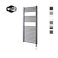 Elektrische Radiator Sanicare HWV Met Wifi 111,8x45 cm Gunmetal 596W Met Thermostaat Chroom Rechtsonder Sanicare - thumbnail