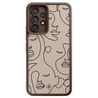 Samsung Galaxy A52(s) bruine case - Abstract faces - thumbnail