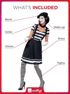 Vrouwelijke Mime Artiest Kostuum