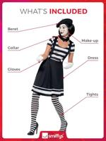 Vrouwelijke Mime Artiest Kostuum - thumbnail