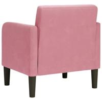 Fauteuil met armleuningen 54 cm fluweel roze - thumbnail