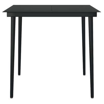 5-delige Tuinset poly rattan glas zwart