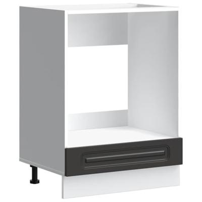 Ovenkast Kalmar bewerkt hout zwart