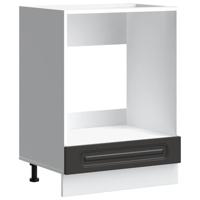 Ovenkast Kalmar bewerkt hout zwart - thumbnail