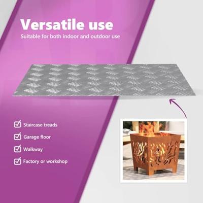 VidaXL Trap tread rechthoekig 4 pcs zilver 70 x 50 cm aluminium