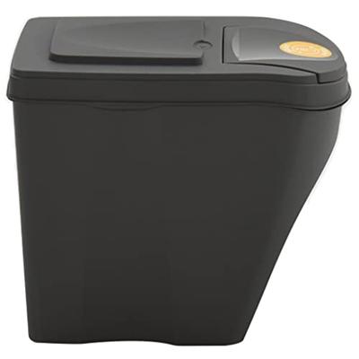 VidaXL Vuilnisbakken 4 st stapelbaar 100 l polypropeen grijs - thumbnail
