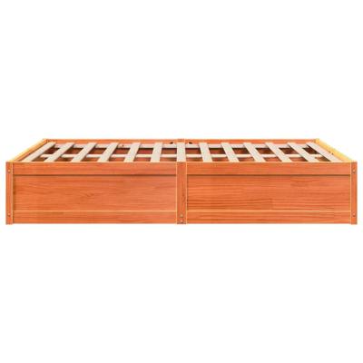 Bed met matras massief grenenhout wasbruin 140x190 cm