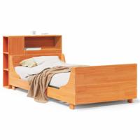 Bedframe zonder matras massief grenenhout wasbruin 100x200 cm - thumbnail