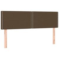 Hoofdbord LED 144x5x78/88 cm stof donkerbruin - thumbnail