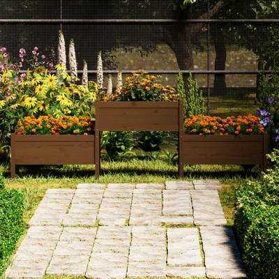 VidaXL Plantenbak 245,5x44x75 cm massief grenenhout honingbruin