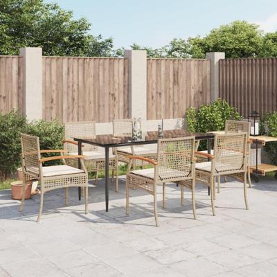 7-delige Tuinset met kussens poly rattan beige 7-delige Tuinset met kussens poly rattan beige