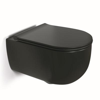 Wandcloset AquaSplash Turbo Rimless 53x34 cm Mat Zwart Aquasplash Wandcloset AquaSplash Turbo Rimless 53x34 cm Mat Zwart Aquasplash