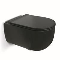 Wandcloset AquaSplash Turbo Rimless 53x34 cm Mat Zwart Aquasplash - thumbnail