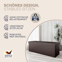 Opvouwbare Zitbank met opbergruimte en deksel - 115cm - Bruin - thumbnail